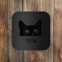 Black Cat Meow Cat Meow Kitty Funny Cats Kitty Coaster thumb 0