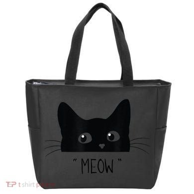 Black Cat Meow Cat Meow Kitty Funny Cats Kitty Tote Bag