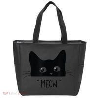 Black Cat Meow Cat Meow Kitty Funny Cats Kitty Tote Bag thumb 0