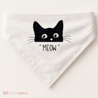 Black Cat Meow Cat Meow Kitty Funny Cats Kitty USA-Made Doggie Bandana thumb 0