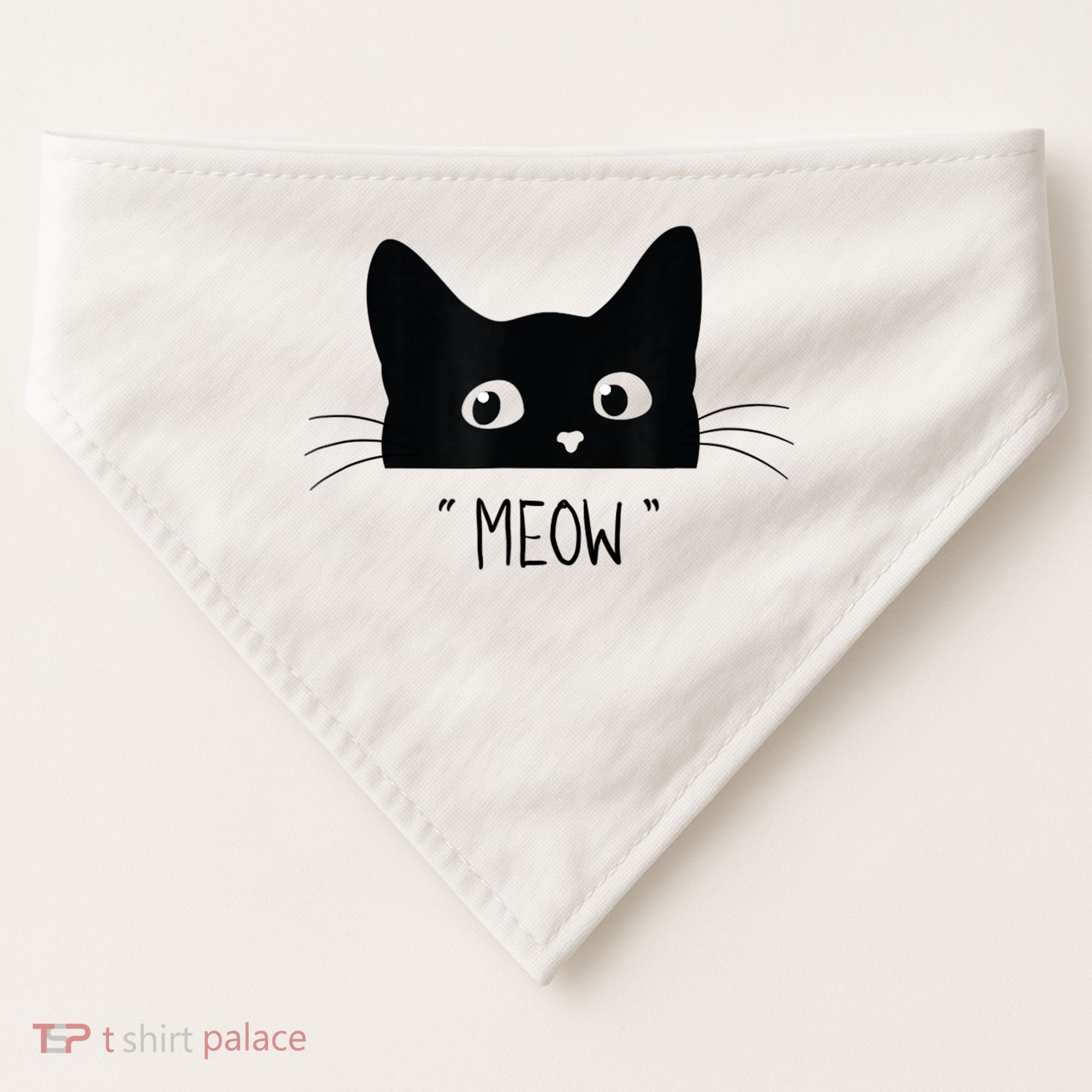 Black Cat Meow Cat Meow Kitty Funny Cats Kitty USA-Made Doggie Bandana