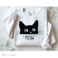 Black Cat Meow Cat Meow Kitty Funny Cats Kitty Sweatshirt thumb 2