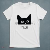 Black Cat Meow Cat Meow Kitty Funny Cats Kitty T-Shirt thumb 5