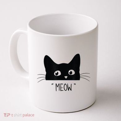 Black Cat Meow Cat Meow Kitty Funny Cats Kitty Coffee Mug
