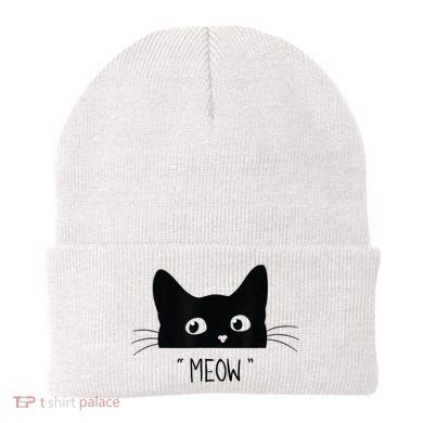 Black Cat Meow Cat Meow Kitty Funny Cats Kitty Beanie