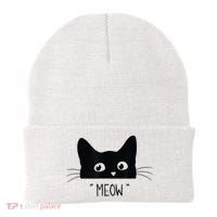 Black Cat Meow Cat Meow Kitty Funny Cats Kitty Beanie thumb 0