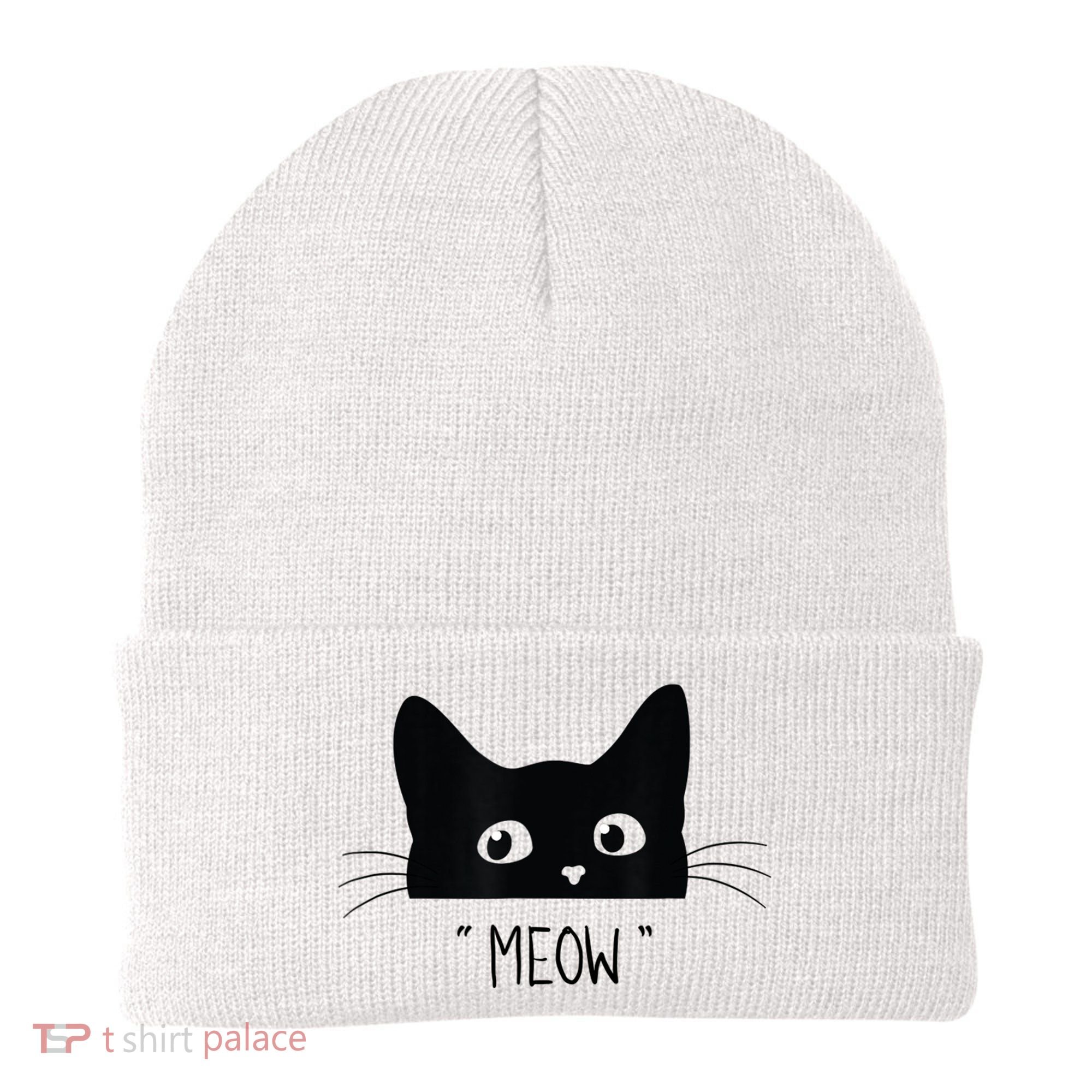 Black Cat Meow Cat Meow Kitty Funny Cats Kitty Beanie