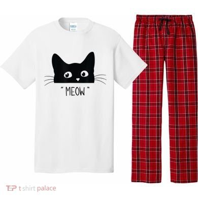Black Cat Meow Cat Meow Kitty Funny Cats Kitty Pajama Set
