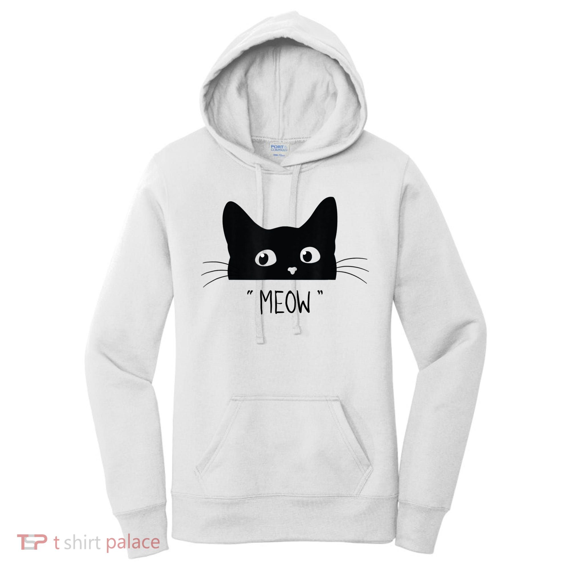 Black Cat Meow Cat Meow Kitty Funny Cats Kitty Women's Hoodie