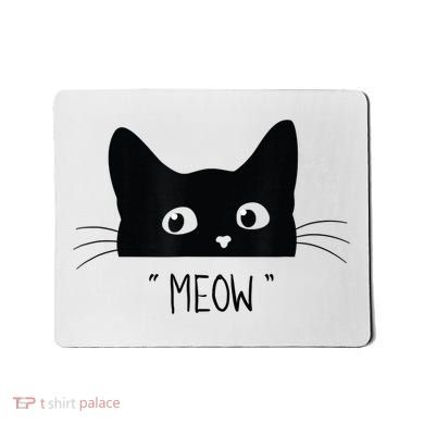 Black Cat Meow Cat Meow Kitty Funny Cats Kitty Mousepad