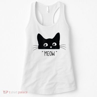 Black Cat Meow Cat Meow Kitty Funny Cats Kitty Women's Tank Top