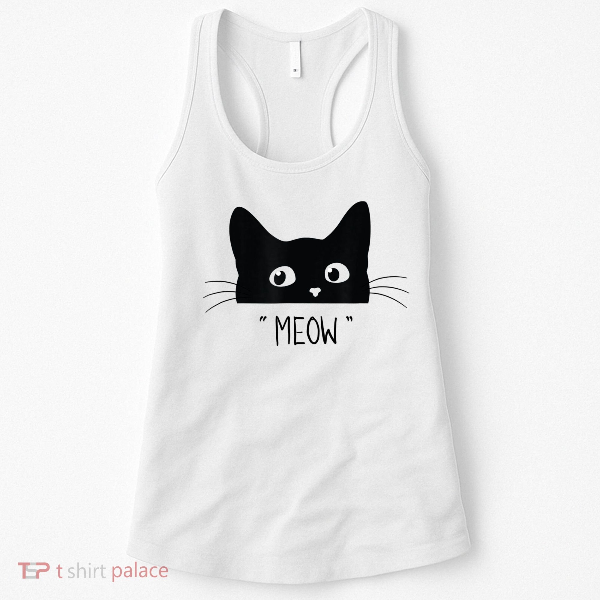 Black Cat Meow Cat Meow Kitty Funny Cats Kitty Women's Tank Top