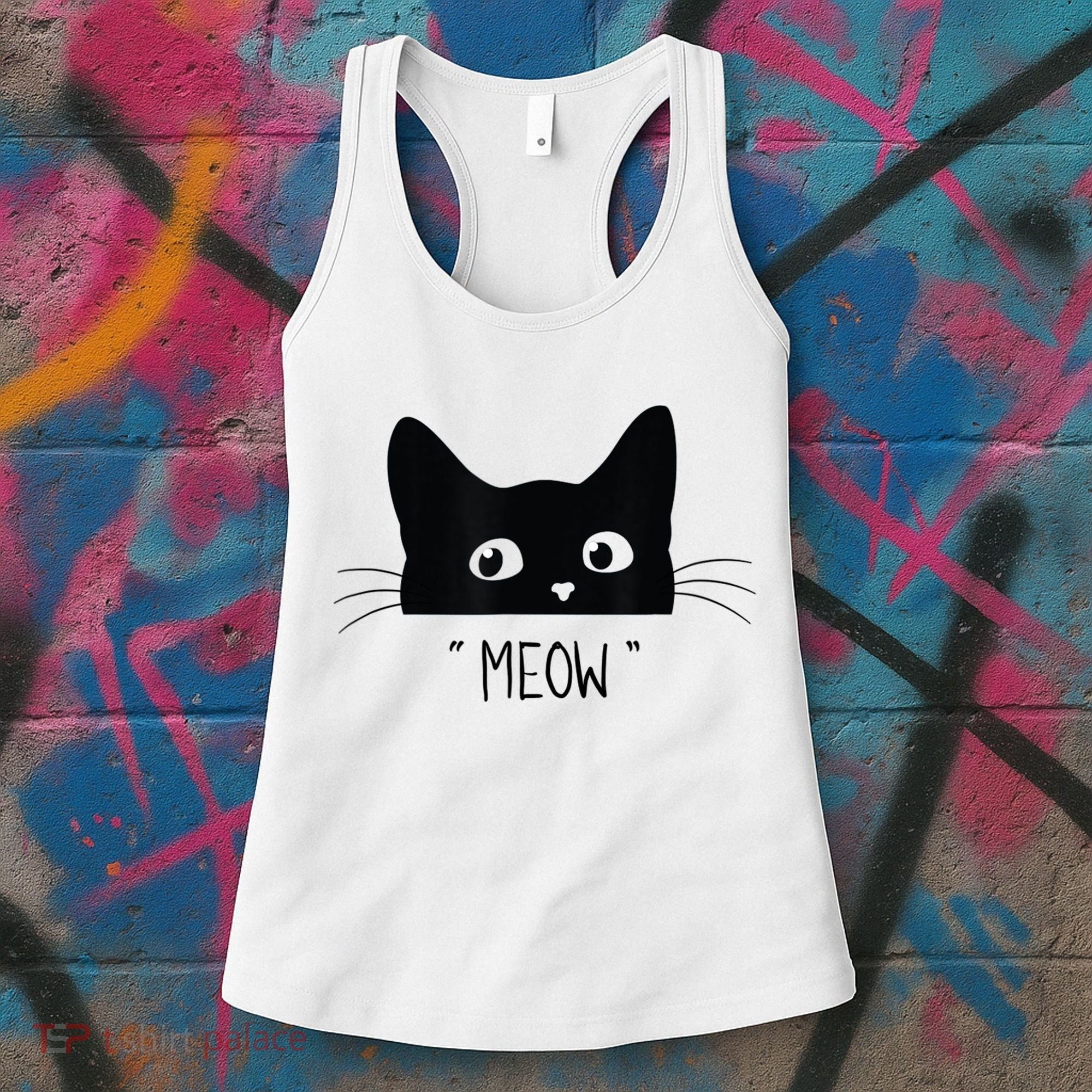 Black Cat Meow Cat Meow Kitty Funny Cats Kitty Women's Tank Top