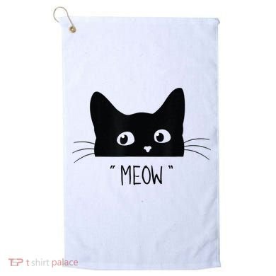 Black Cat Meow Cat Meow Kitty Funny Cats Kitty Golf Towel