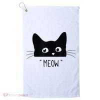 Black Cat Meow Cat Meow Kitty Funny Cats Kitty Golf Towel thumb 0