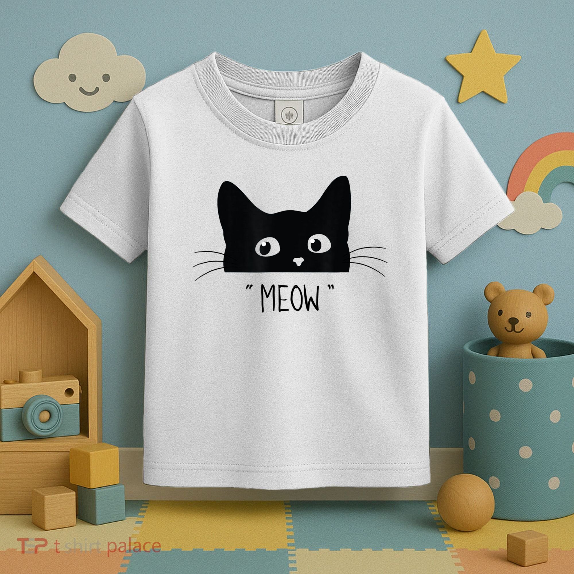 Black Cat Meow Cat Meow Kitty Funny Cats Kitty Toddler T-Shirt