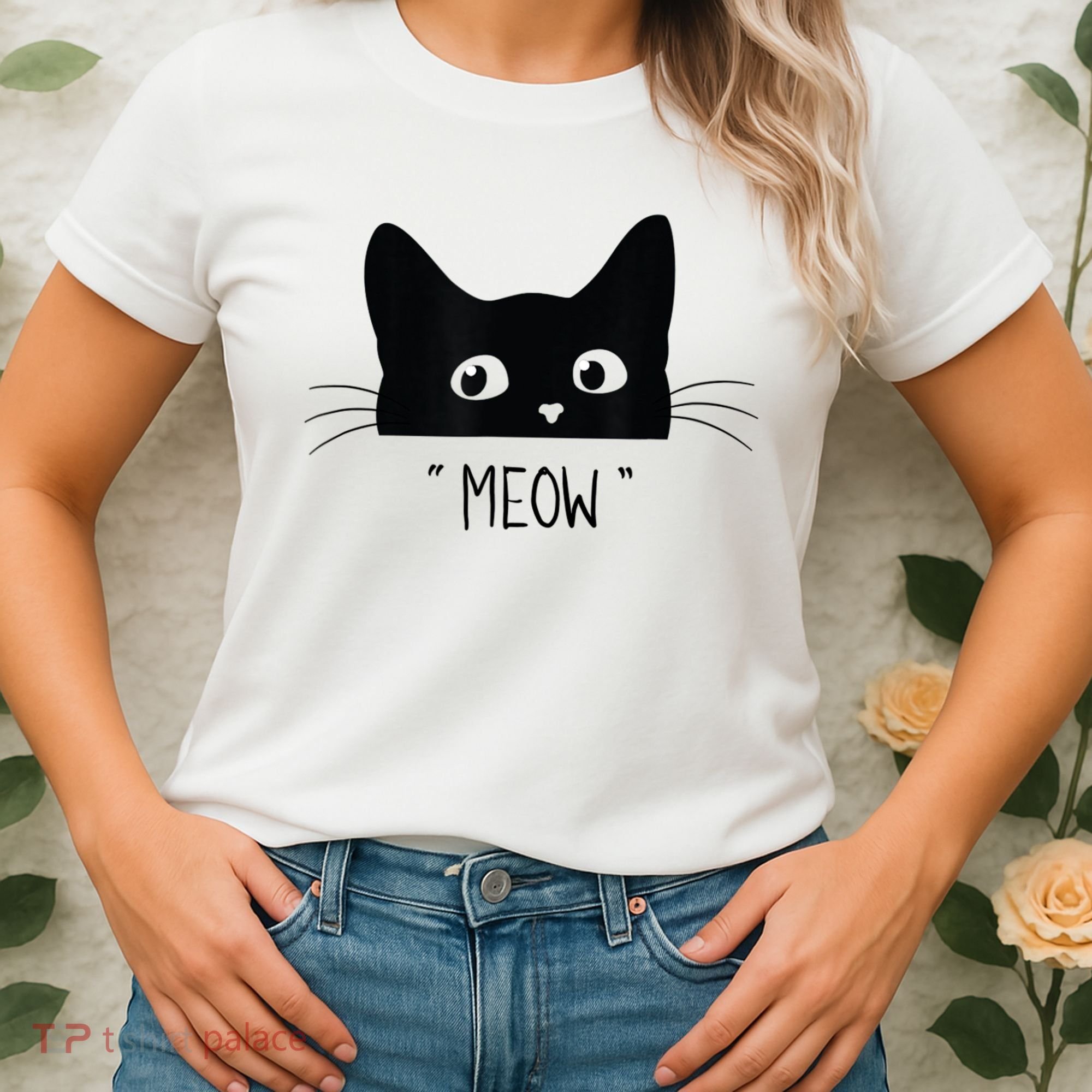 Black Cat Meow Cat Meow Kitty Funny Cats Kitty Women's T-Shirt