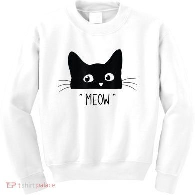 Black Cat Meow Cat Meow Kitty Funny Cats Kitty Kids Sweatshirt