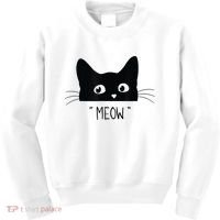 Black Cat Meow Cat Meow Kitty Funny Cats Kitty Kids Sweatshirt thumb 0