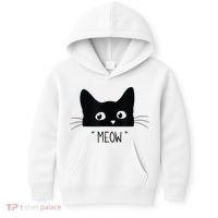 Black Cat Meow Cat Meow Kitty Funny Cats Kitty Kids Hoodie thumb 0
