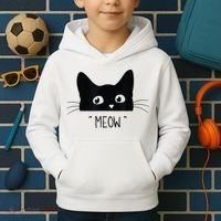Black Cat Meow Cat Meow Kitty Funny Cats Kitty Kids Hoodie thumb 2