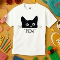 Black Cat Meow Cat Meow Kitty Funny Cats Kitty Kids T-Shirt thumb 3