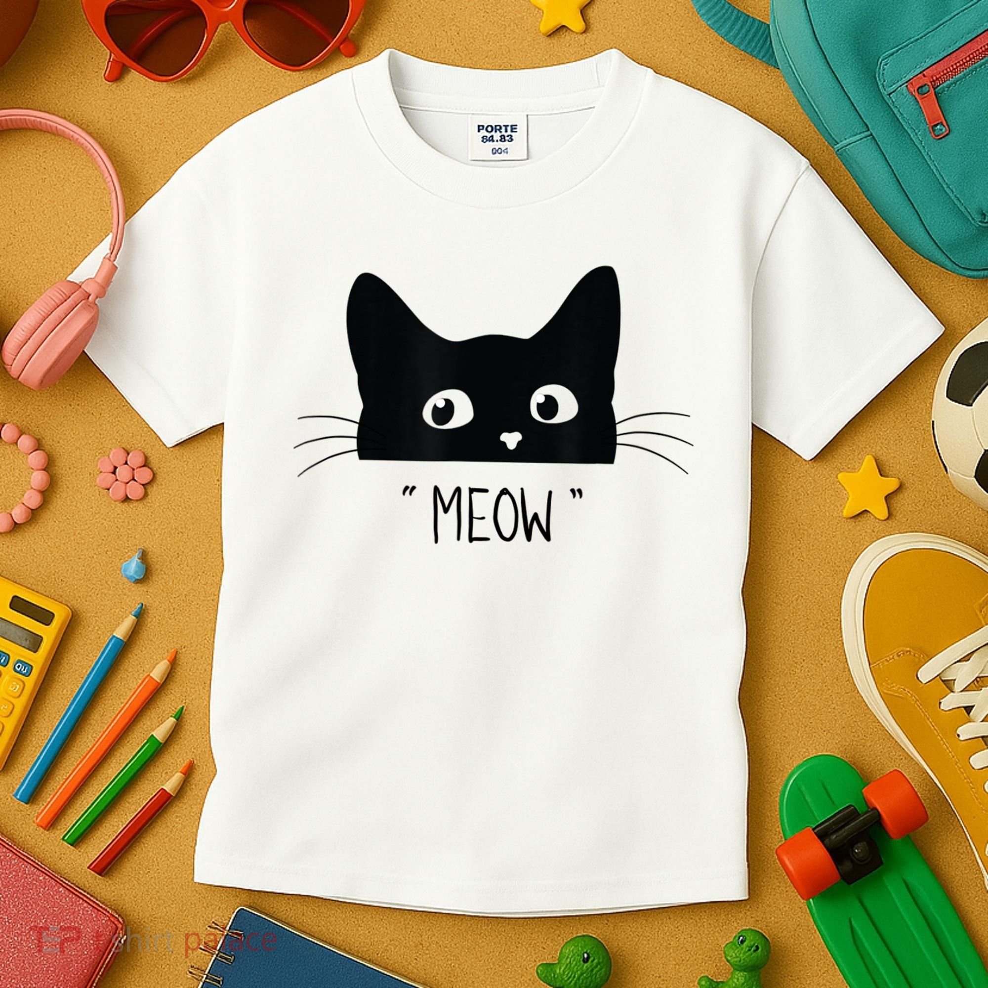 Black Cat Meow Cat Meow Kitty Funny Cats Kitty Kids T-Shirt