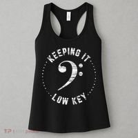 Bass Clef Music Keeping It Low Key Musician Humor Women's Tank Top thumb 3
