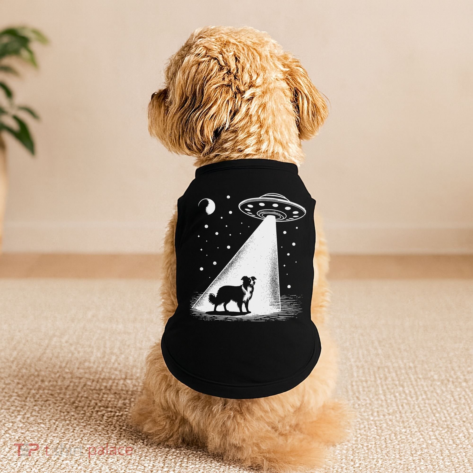 Border Collie Mom Dad Dog Funny Alien Ufo Doggie Tank