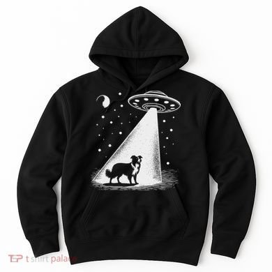 Border Collie Mom Dad Dog Funny Alien Ufo Hoodie