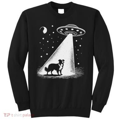 Border Collie Mom Dad Dog Funny Alien Ufo Sweatshirt