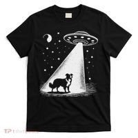 Border Collie Mom Dad Dog Funny Alien Ufo T-Shirt thumb 0