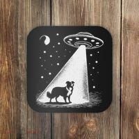 Border Collie Mom Dad Dog Funny Alien Ufo Coaster thumb 0