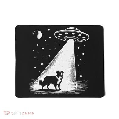 Border Collie Mom Dad Dog Funny Alien Ufo Mousepad