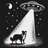 Border Collie Mom Dad Dog Funny Alien Ufo Mousepad thumb 1
