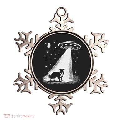 Border Collie Mom Dad Dog Funny Alien Ufo Ornament