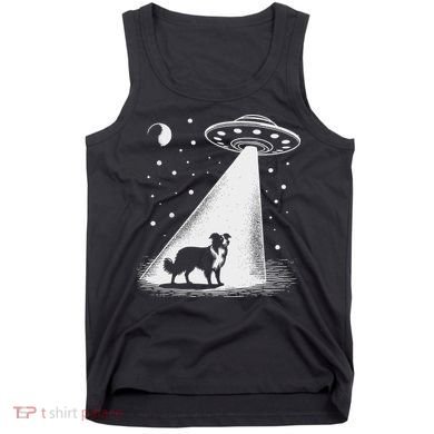 Border Collie Mom Dad Dog Funny Alien Ufo Tank Top