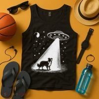Border Collie Mom Dad Dog Funny Alien Ufo Tank Top thumb 4