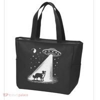 Border Collie Mom Dad Dog Funny Alien Ufo Tote Bag thumb 3