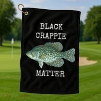 Black Crappie Matter Crappie Fishing Golf Towel thumb 1