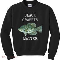 Black Crappie Matter Crappie Fishing Kids Sweatshirt thumb 0