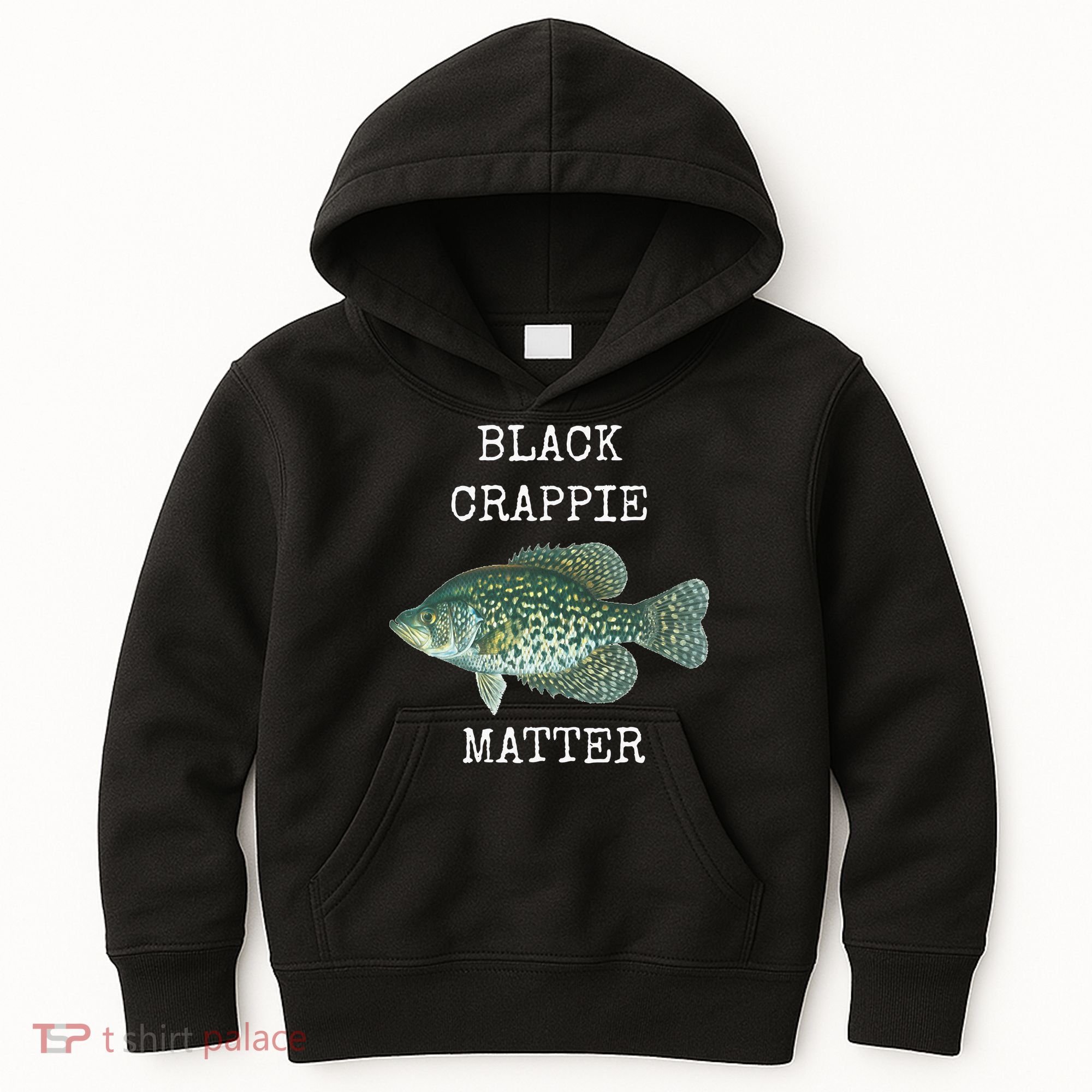 Black Crappie Matter Crappie Fishing Kids Hoodie