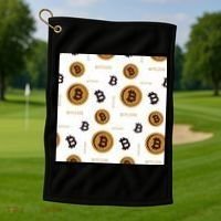 Bitcoin Cryptocurrency Money Golf Towel thumb 1