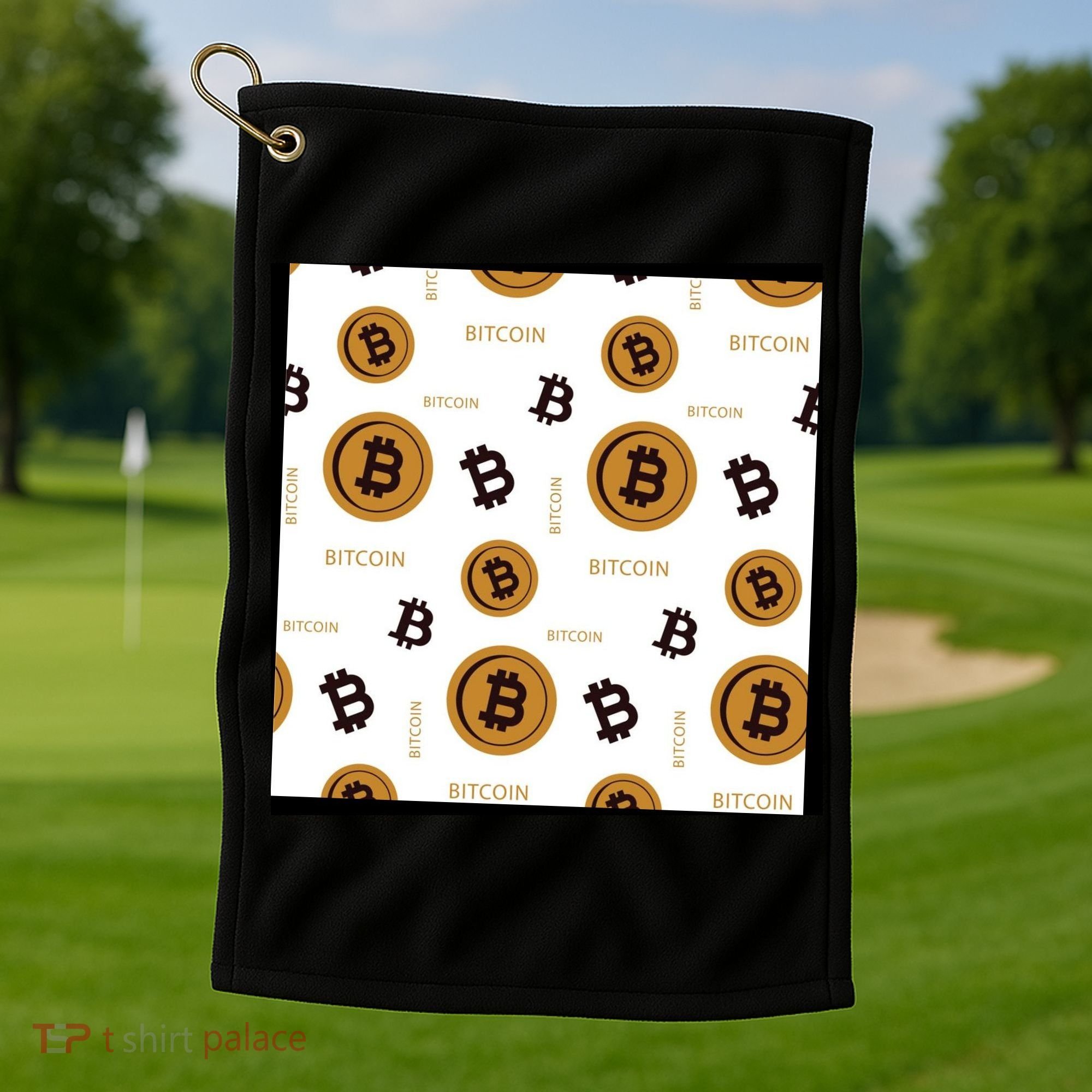 Bitcoin Cryptocurrency Money Golf Towel