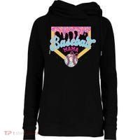 Baseball Cute Mama Ice Cream Cute Baseball Mom Gift Womens Funnel Neck Pullover Hood thumb 0