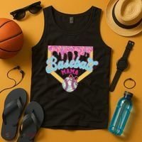 Baseball Cute Mama Ice Cream Cute Baseball Mom Gift Tank Top thumb 4