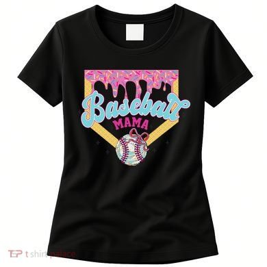 Baseball Cute Mama Ice Cream Cute Baseball Mom Gift Women's T-Shirt