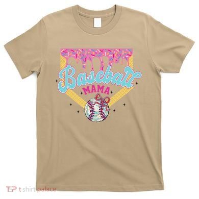 Baseball Cute Mama Ice Cream Cute Baseball Mom Gift T-Shirt