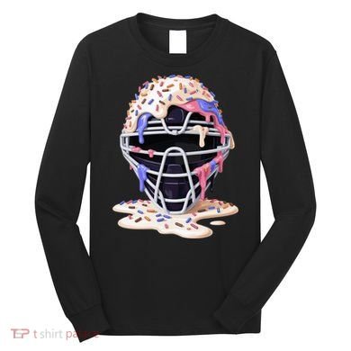 Baseball Catcher Mask Ice Cream Dripping Fan Long Sleeve Shirt