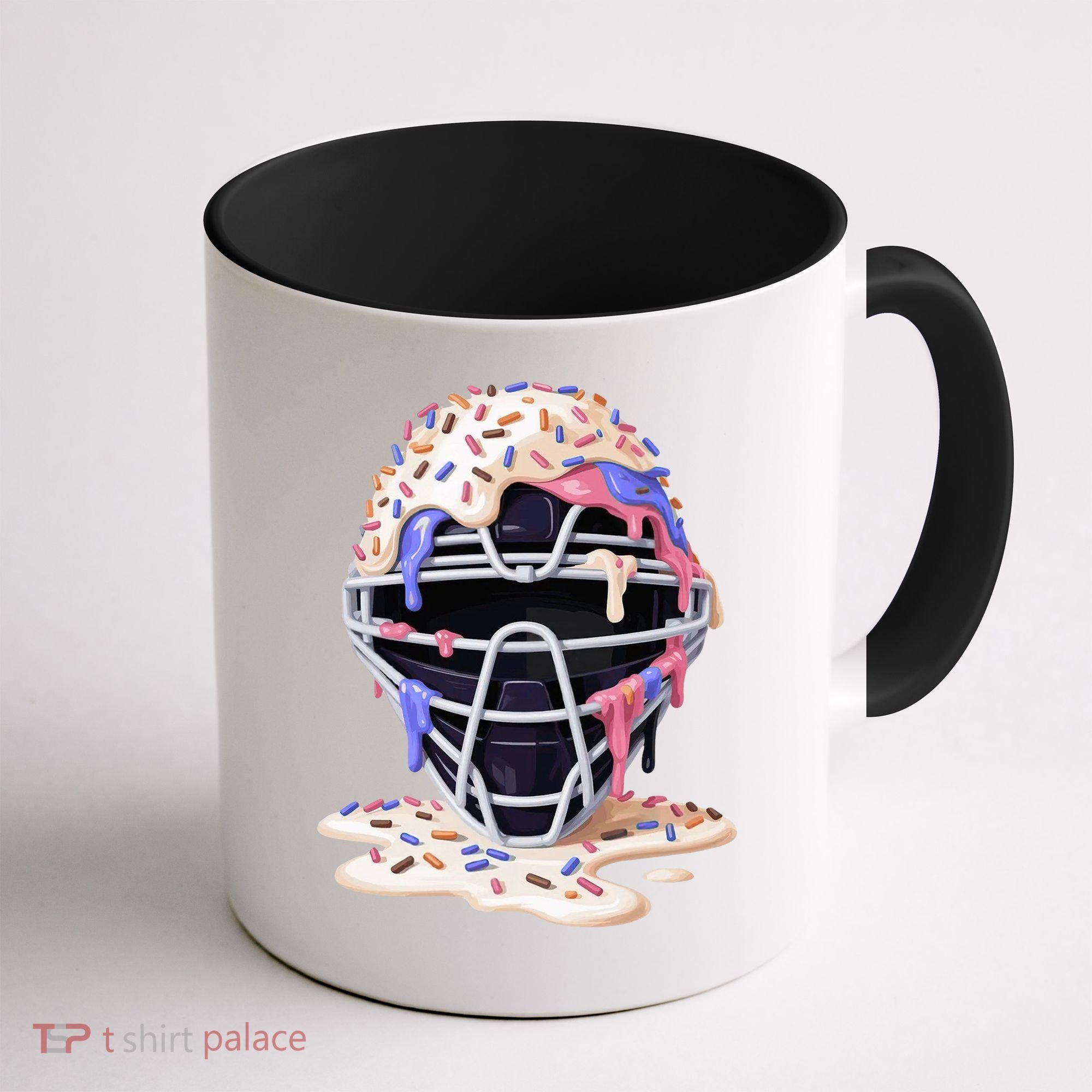 Baseball Catcher Mask Ice Cream Dripping Fan Coffee Mug